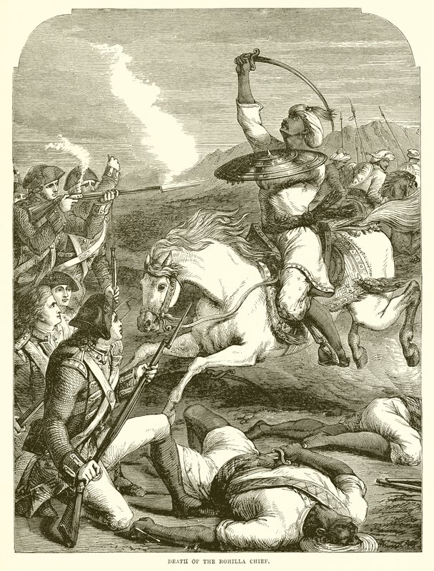 Dood van de Rohilla-leider door English School