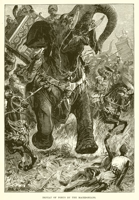 Nederlaag van Porus door de Macedoniërs door English School