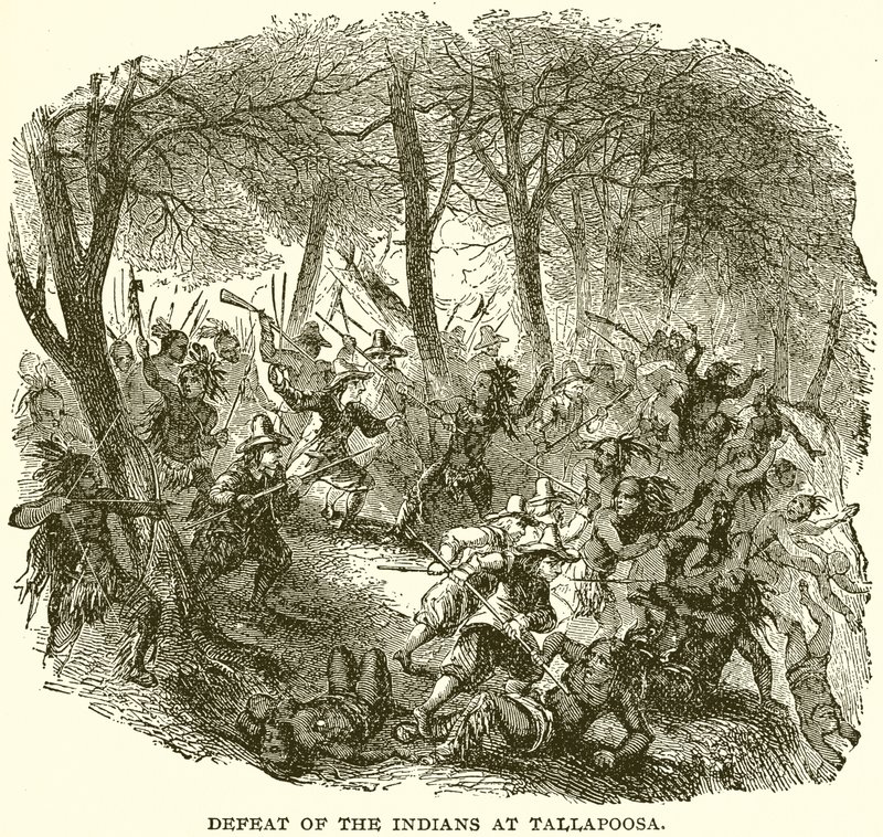 Nederlaag van de indianen bij Tallapoosa door English School