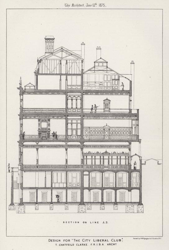 Ontwerp voor "The City Liberal Club" door English School