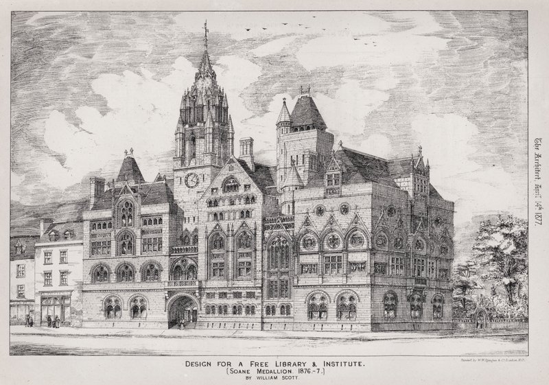 Ontwerp voor een Vrije Bibliotheek en Instituut, Soane Medaillon door English School
