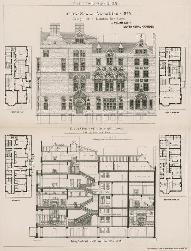 Ontwerp voor een Londense residentie door William Scott door English School