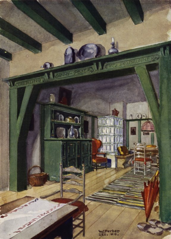 Eet- en woonkamer in een landhuis door English School