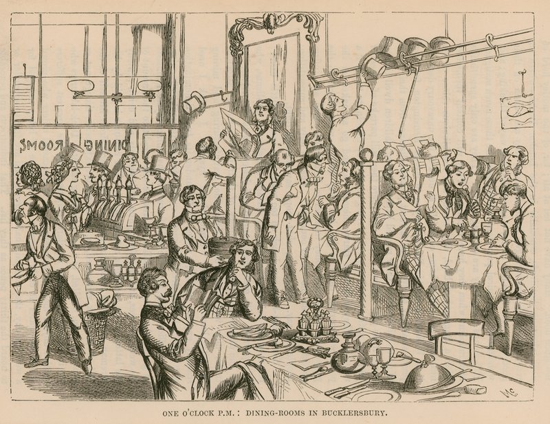 Eetkamers in Bucklersbury, Londen door English School
