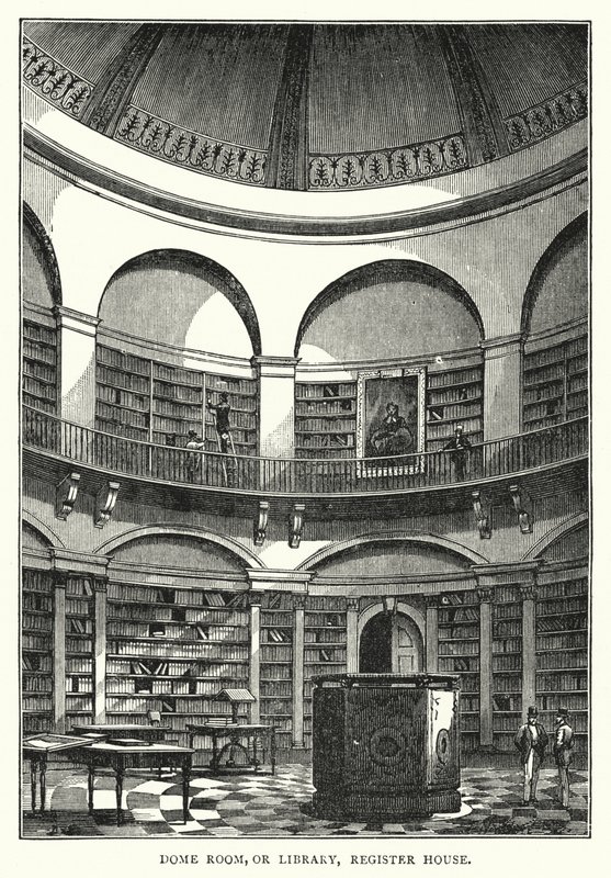 Koepelkamer, of Bibliotheek, Register House door English School
