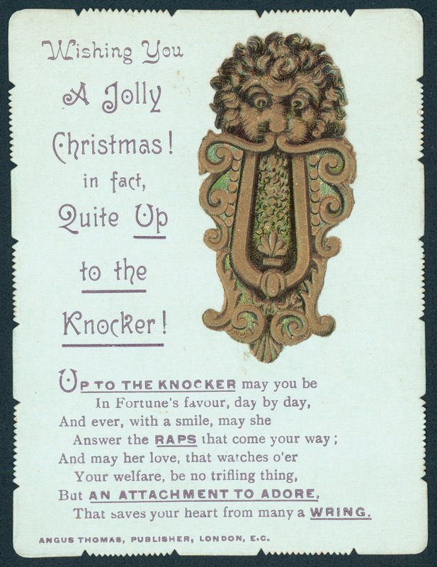 Deurklopper, kerstkaart door English School