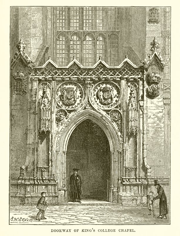 Deur van de Kapel van Kings College door English School