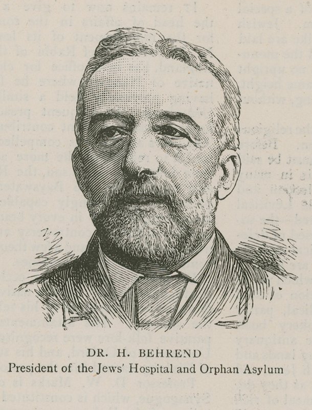 Dr H Behrend, Voorzitter van het Joodse Ziekenhuis en Weeshuis door English School