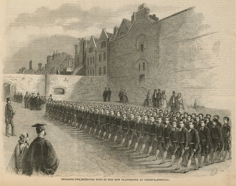 Oefening van de Bluecoat jongens door English School