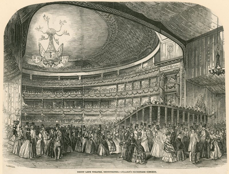 Drury Lane Theatre opnieuw ingericht - Julliens Promenade Concert door English School