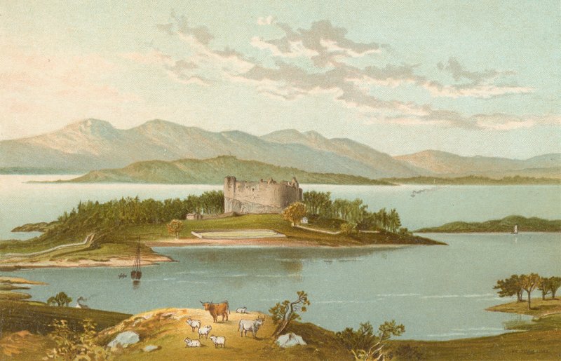 Kasteel Dunstaffnage en Loch Etive door English School