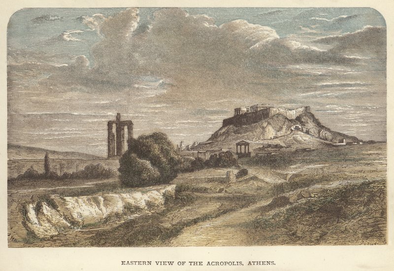 Oostelijk uitzicht op de Akropolis, Athene door English School