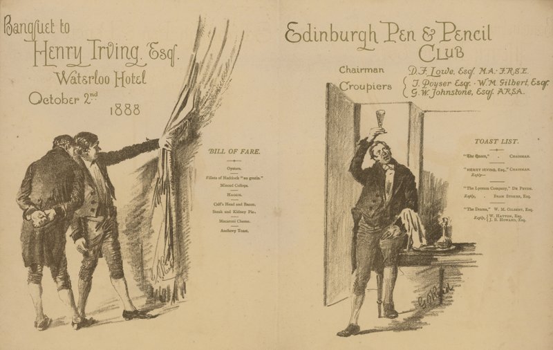 Edinburgh Pen and Pencil Club: Banket voor Henry Irving door English School