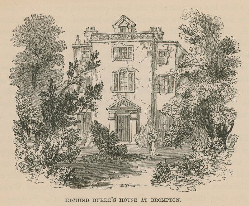 Huis van Edmund Burke in Brompton, Londen door English School