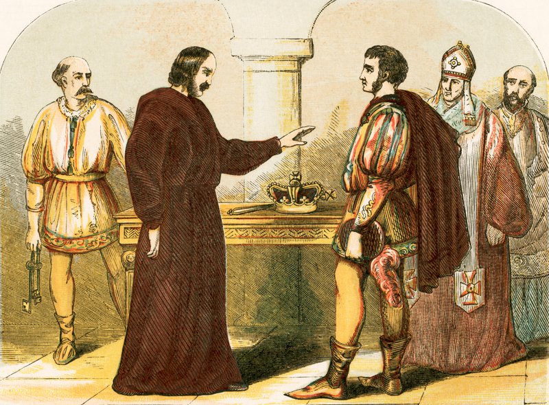 Edward II doet afstand van zijn koningschap door English School