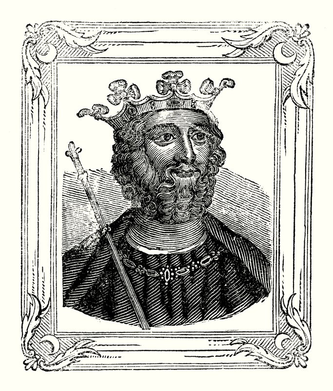 Edward II werd geboren in 1284, gekroond in 1308 en vermoord in 1328 door English School