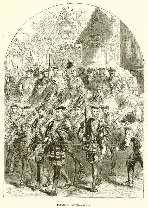 Edward VI die Londen binnenkomt door English School