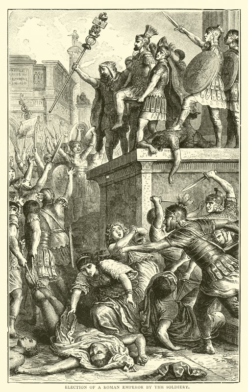 Verkiezing van een Romeinse keizer door de soldaten door English School