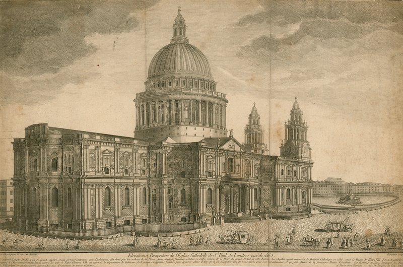 Elevatie en perspectief van de St. Paul