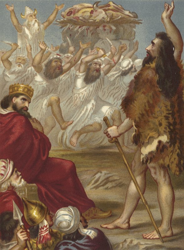 Elia en de priesters van Baäl op de berg Karmel door English School