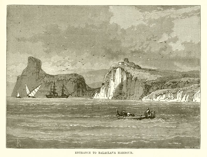 Ingang van de haven van Balaclava door English School