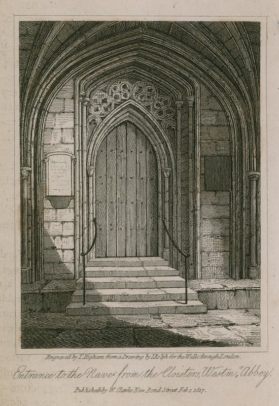 Ingang naar het Schip vanuit de Kloosters, Westminster Abbey, Londen door English School