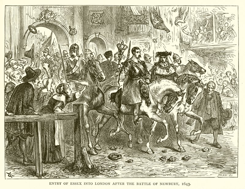 Intocht van Essex in Londen na de Slag bij Newbury, 1643 door English School