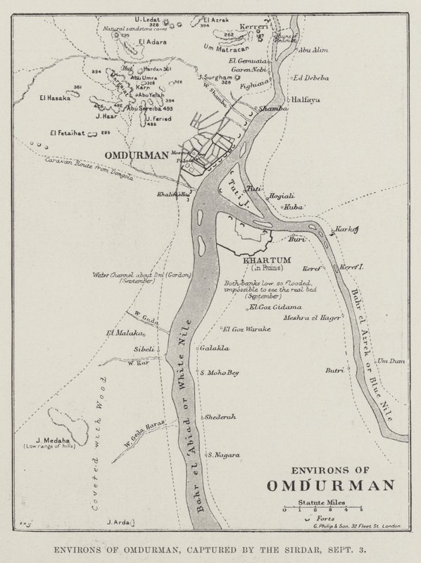 Omgeving van Omdurman, veroverd door de Sirdar, 3 september door English School