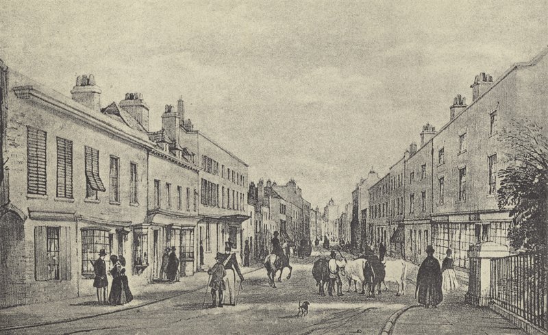 Eton High Street, 1844 (gravure) door English School
