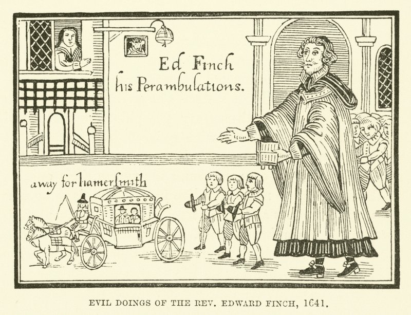 Kwaadaardige daden van de eerwaarde Edward Finch, 1641 door English School