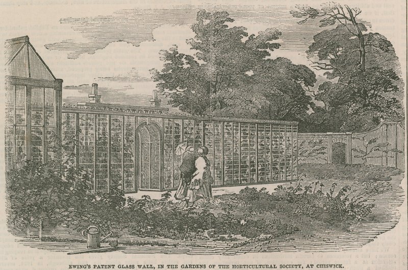 Ewings Patent Glass Wall, in de tuinen van de Horticultural Society in Chiswick door English School