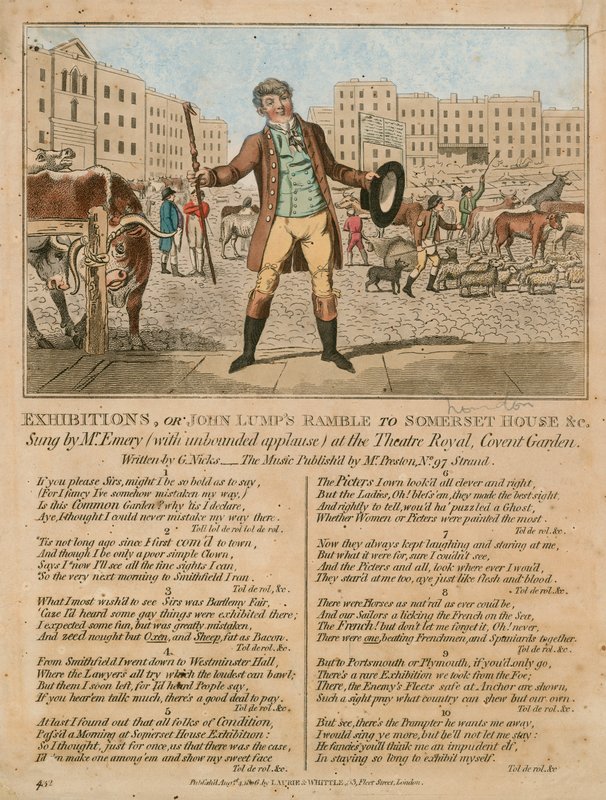 Tentoonstellingen, of John Lumps wandeling naar Somerset House, enz. door English School