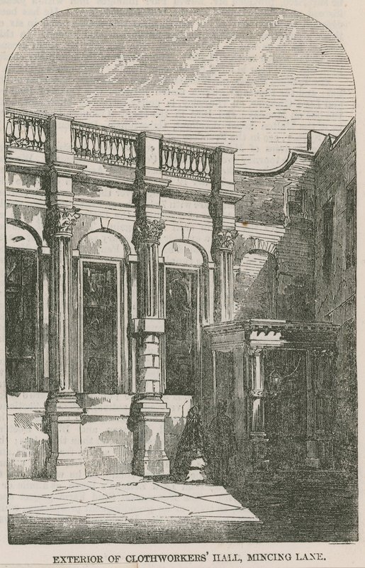 Exterieur van Clothworkers Hall, Mincing Lane, Londen door English School