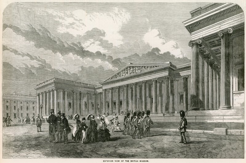 Exterieur van het British Museum door English School