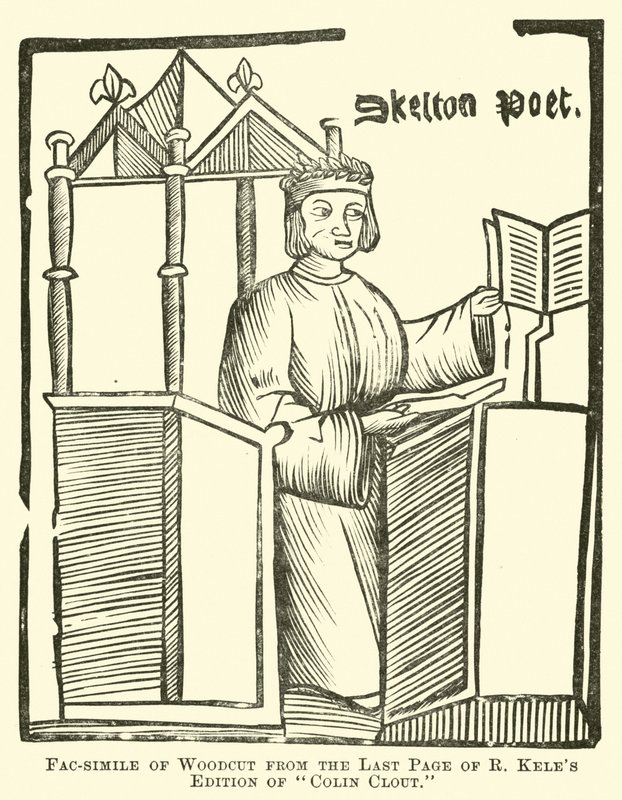 Facsimile van Houtsnede van de Laatste Pagina van R Keles Editie van Colin Clout door English School