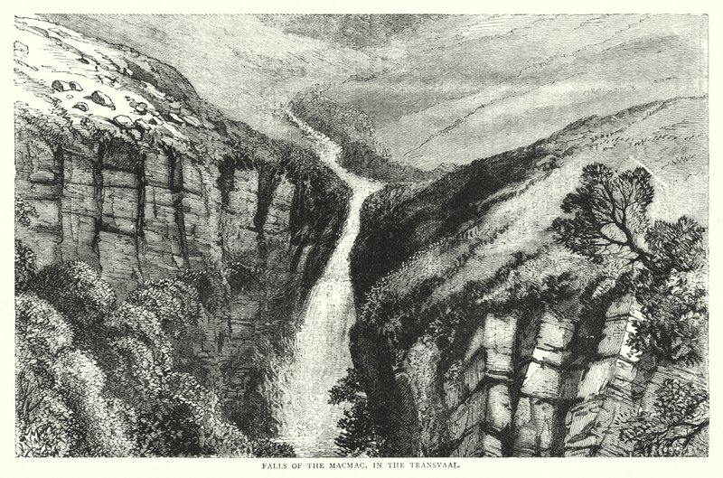 Watervallen van de Macmac, in de Transvaal door English School