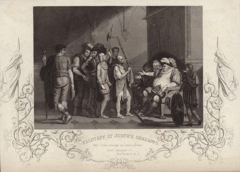 Falstaff bij Justice Shallow door English School