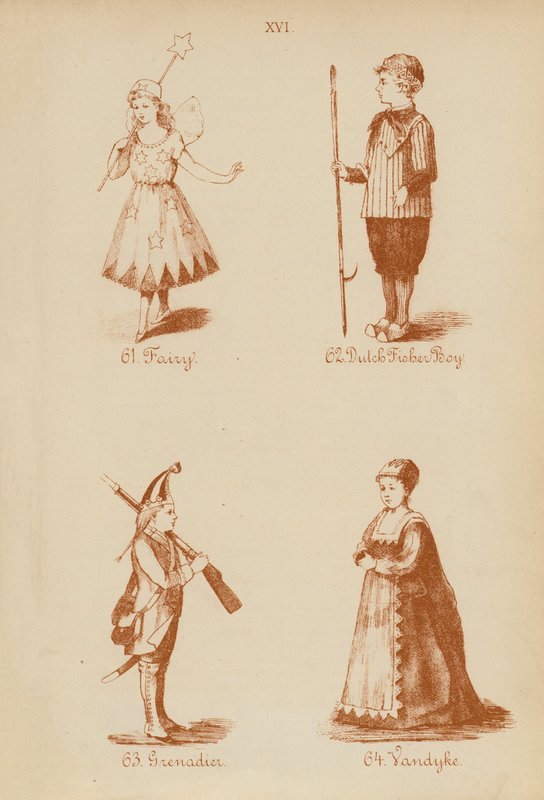 Verkleedkleding: Fee, Nederlandse vissersjongen, Grenadier, Vandyke door English School