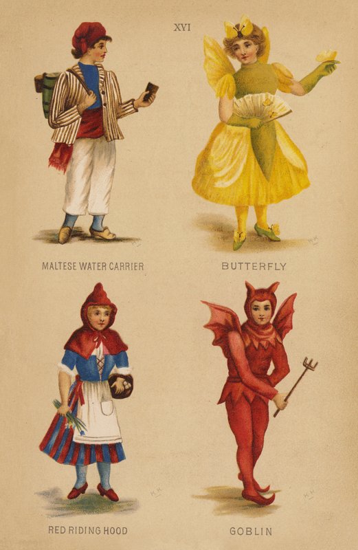 Verkleedkleding: Maltese Waterdrager, Vlinder, Roodkapje, Kabouter door English School