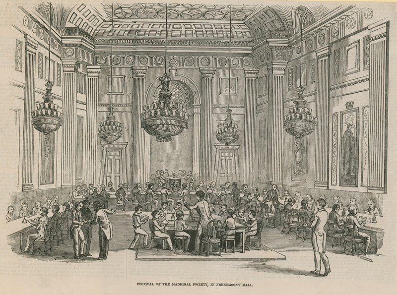 Festival van de Madrigal Society, Freemasons Hall, Londen door English School