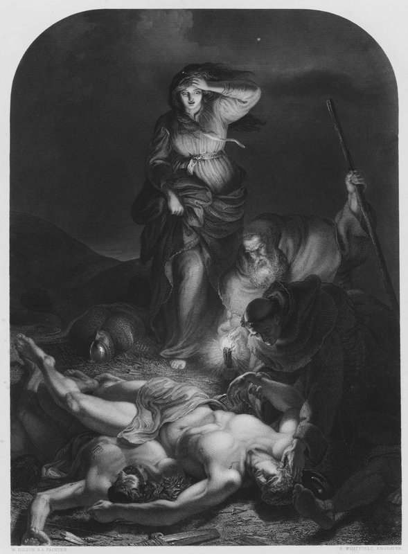 Het Vinden van het Lichaam van Harold, van het Schilderij in de Vernon Gallery door English School
