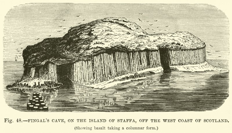 Fingals Grot, op het eiland Staffa, voor de westkust van Schotland door English School