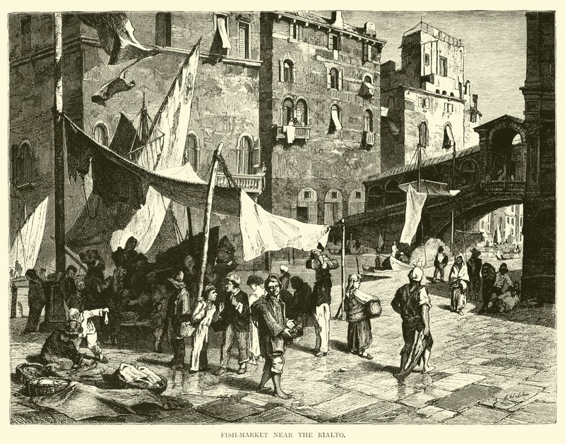Vismarkt bij de Rialto door English School