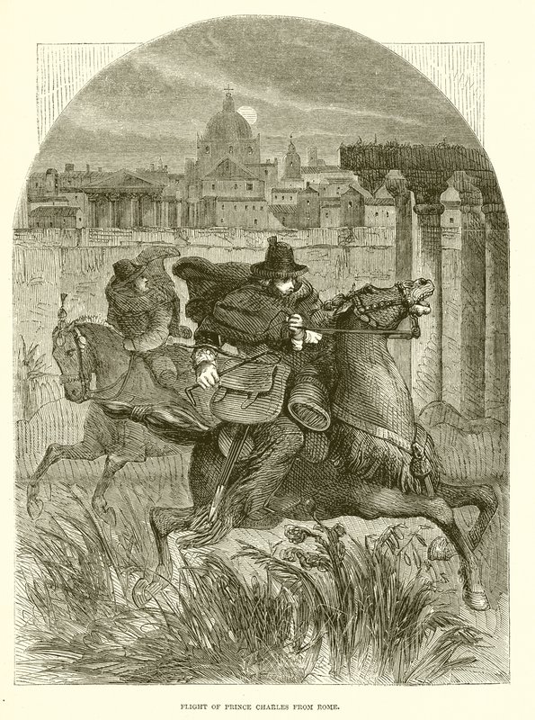 Vlucht van prins Charles uit Rome door English School