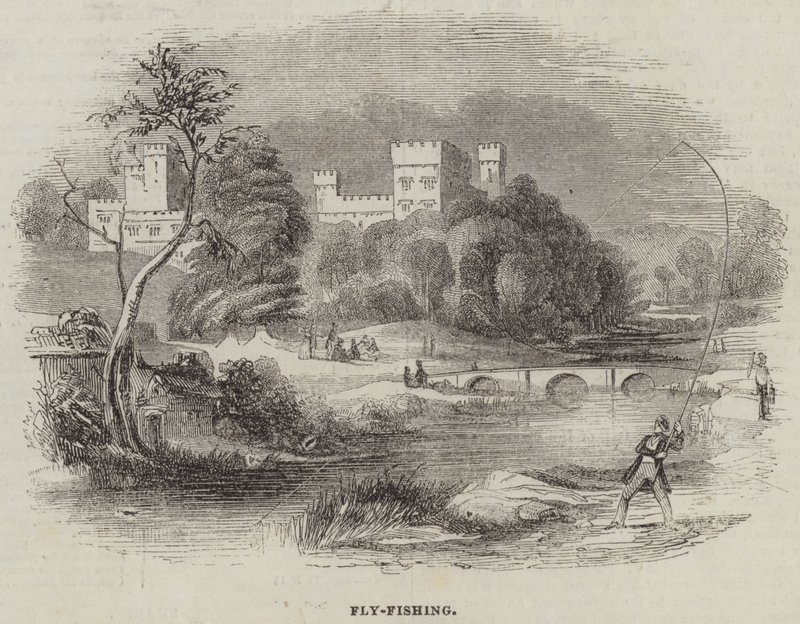 Vliegvissen (gravure) door English School