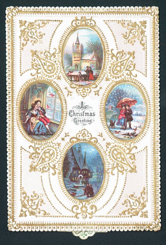 Vier kerstscènes, Kerstkaart door English School