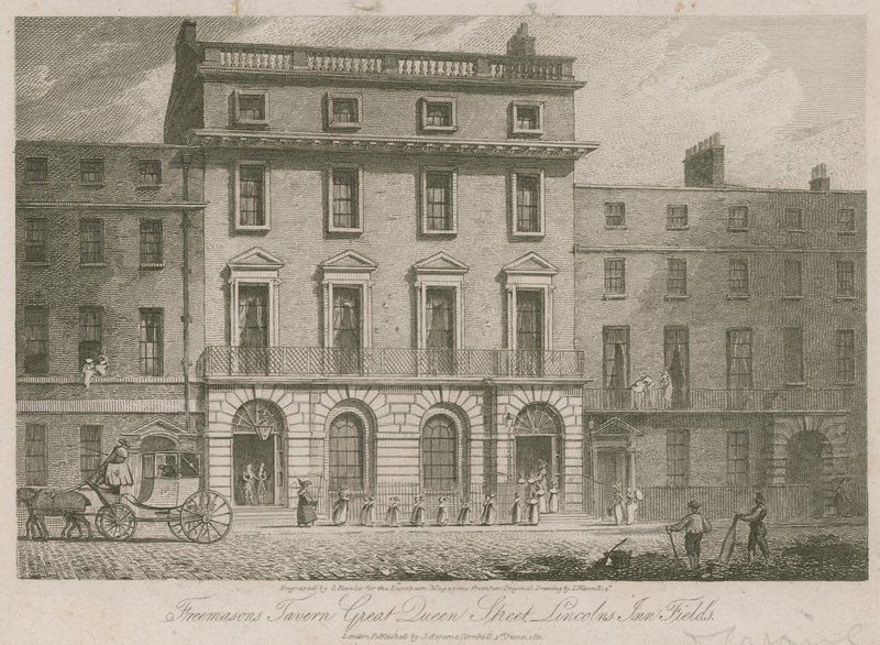Freemasons Tavern, Great Duncan Street, Lincolns Inn Fields, Londen door English School