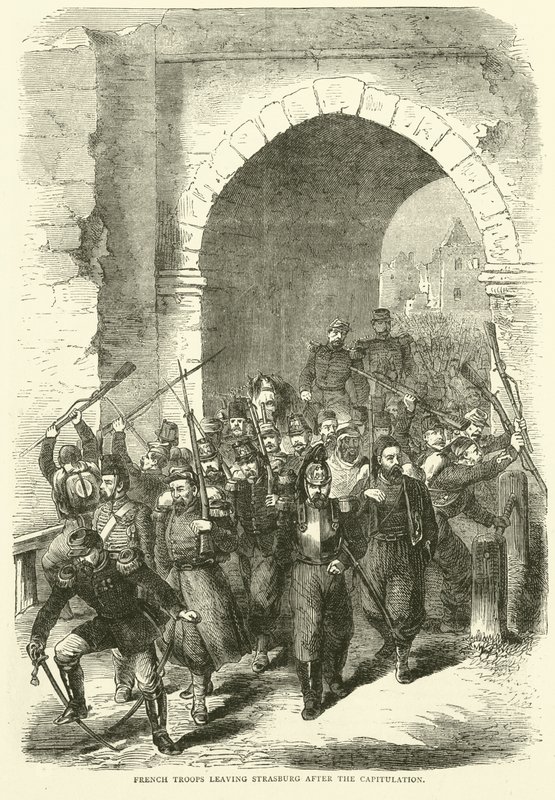 Franse troepen verlaten Straatsburg na de capitulatie, september 1870 door English School
