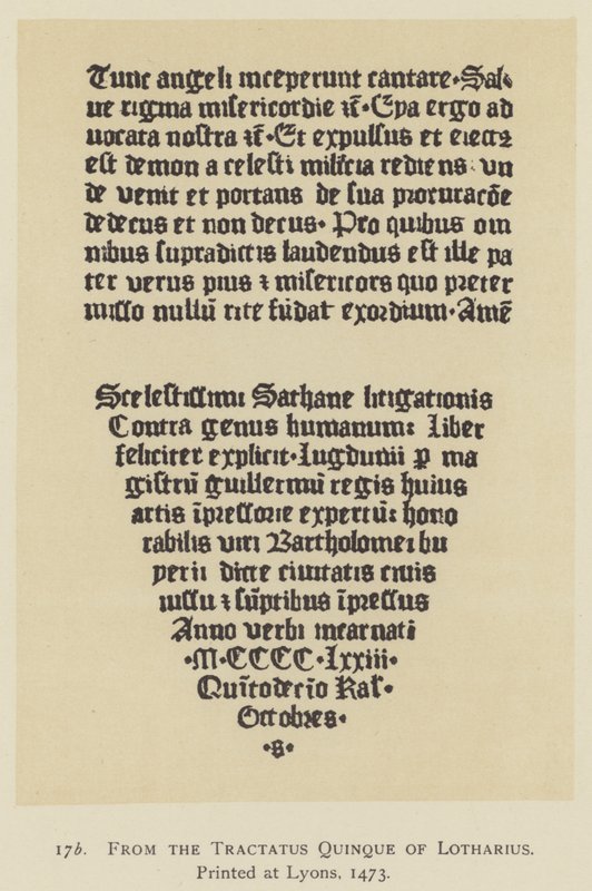 Uit de Tractatus Quinque van Lotharius, gedrukt in Lyon door English School
