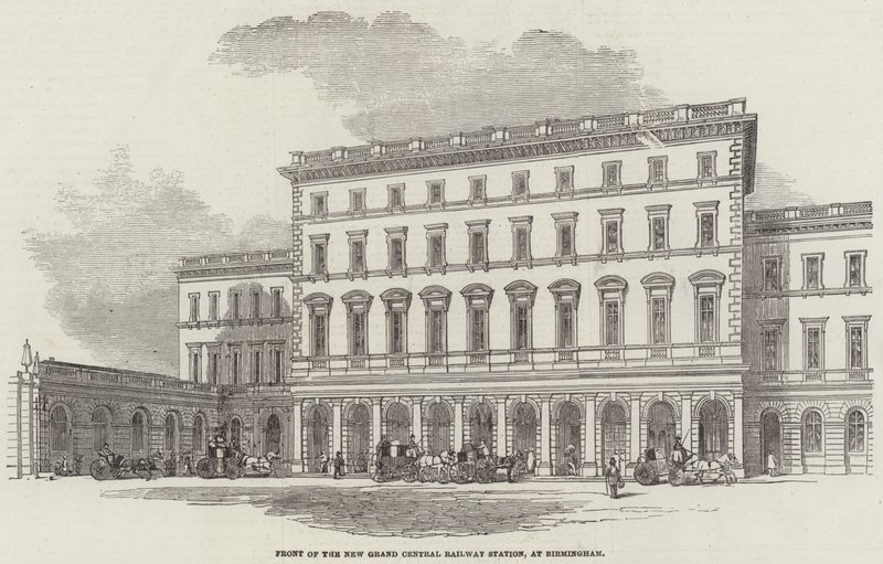Voorzijde van het Nieuwe Grand Central Station, in Birmingham door English School